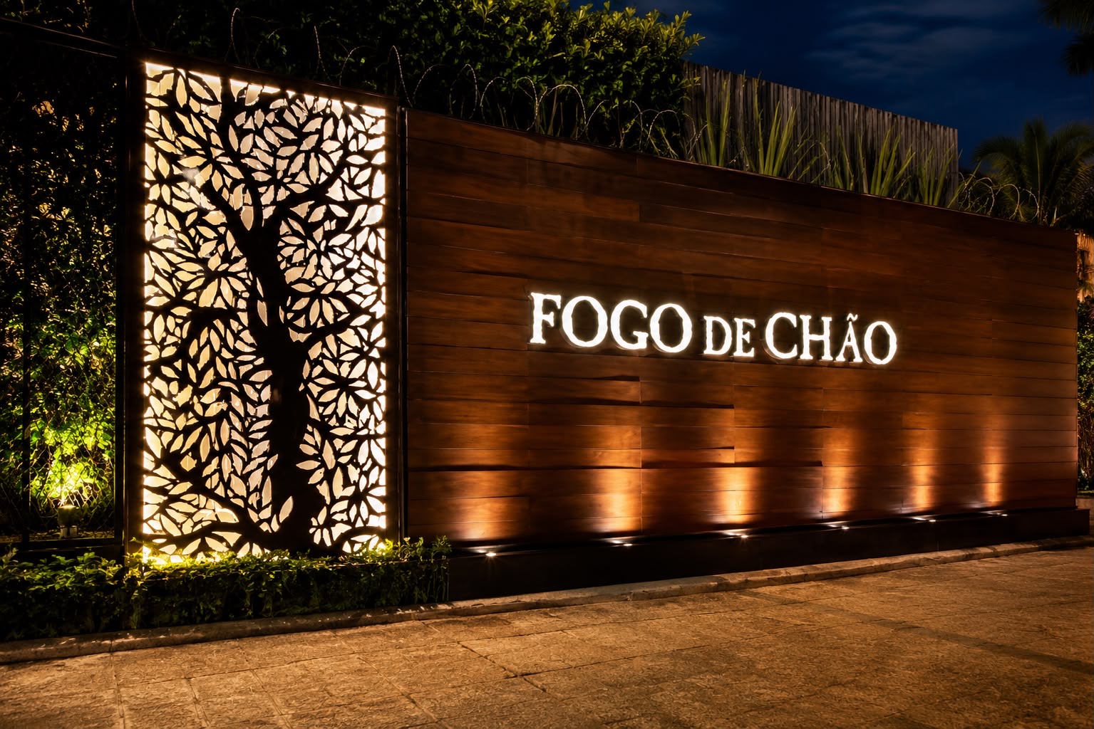 Fogo de Chão entrance at night
