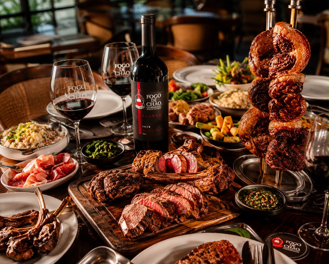 Fogo de Chão table spread
